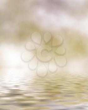 Royalty Free Clipart Image of a Water and Bokeh Background