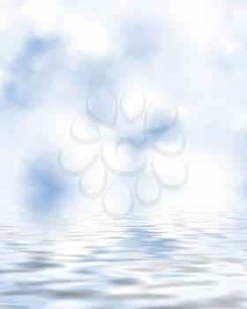 Royalty Free Clipart Image of a Water and Bokeh Background