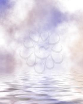 Royalty Free Clipart Image of a Water and Bokeh Background