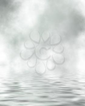 Royalty Free Clipart Image of a Water and Bokeh Background