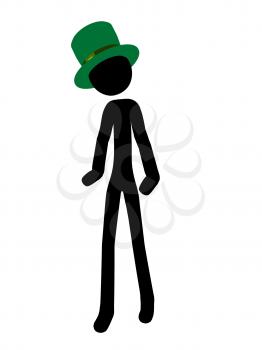 Royalty Free Clipart Image of a St. Patrick's Day Stick Figure