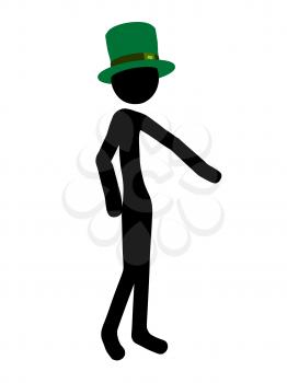 Royalty Free Clipart Image of a St. Patrick's Day Stick Figure