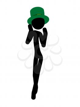 Royalty Free Clipart Image of a St. Patrick's Day Stick Figure