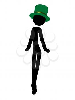 Royalty Free Clipart Image of a St. Patrick's Day Stick Figure