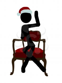 Royalty Free Clipart Image of a Stick Figure in a Chair