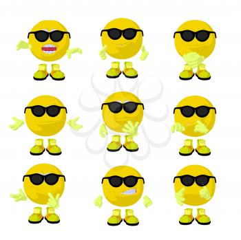 Royalty Free Clipart Image of Smileys in Sunglasses