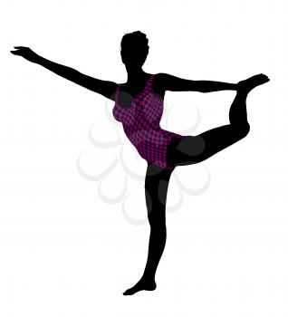 Royalty Free Clipart Image of a Gymnast Silhouette