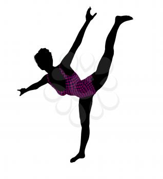 Royalty Free Clipart Image of a Gymnast Silhouette