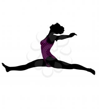 Royalty Free Clipart Image of a Gymnast Silhouette