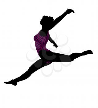 Royalty Free Clipart Image of a Gymnast Silhouette