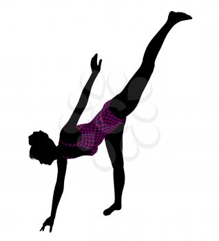 Royalty Free Clipart Image of a Gymnast Silhouette