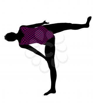 Royalty Free Clipart Image of a Gymnast Silhouette