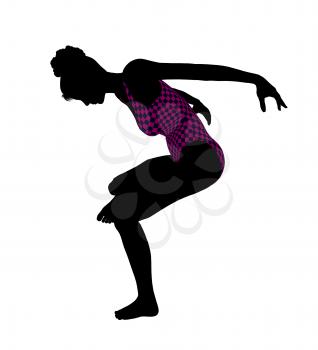 Royalty Free Clipart Image of a Gymnast Silhouette