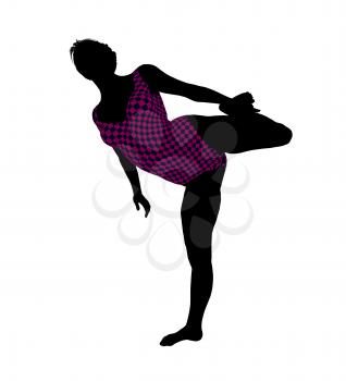 Royalty Free Clipart Image of a Gymnast Silhouette