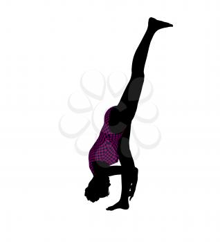 Royalty Free Clipart Image of a Gymnast Silhouette