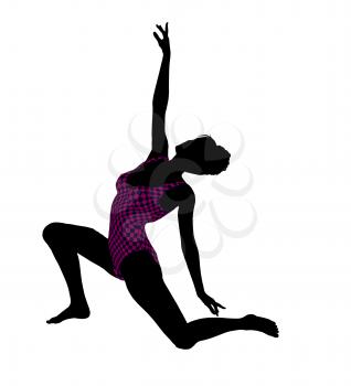 Royalty Free Clipart Image of a Gymnast Silhouette