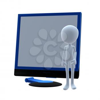 Royalty Free Clipart Image of a Man and a Computer