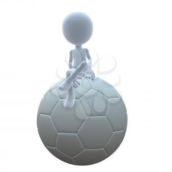 Royalty Free Clipart Image of a Guy With a Soccer Ball