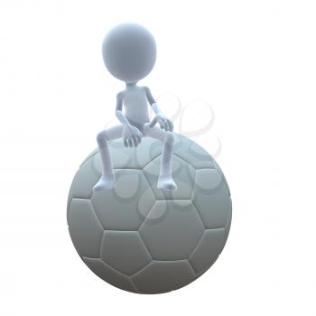 Royalty Free Clipart Image of a Guy With a Soccer Ball