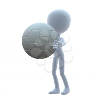 Royalty Free Clipart Image of a Guy With a Soccer Ball