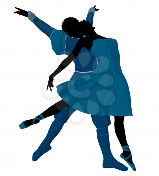 Royalty Free Clipart Image of Ballet Dancers