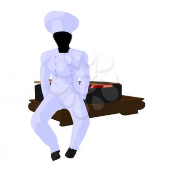 Royalty Free Clipart Image of a Sushi Chef