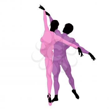 Royalty Free Clipart Image of Ballet Dancers