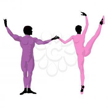 Royalty Free Clipart Image of Ballet Dancers