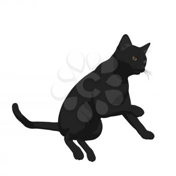 Royalty Free Clipart Image of a Black Cat