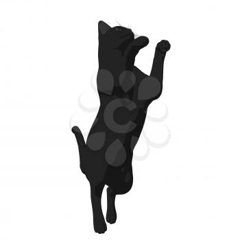 Royalty Free Clipart Image of a Black Cat