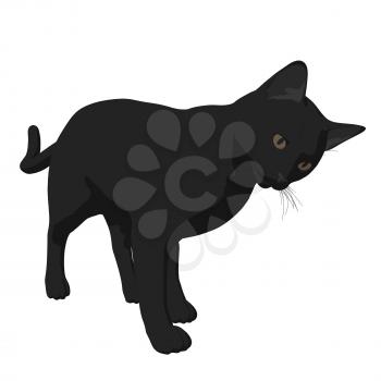 Royalty Free Clipart Image of a Black Cat