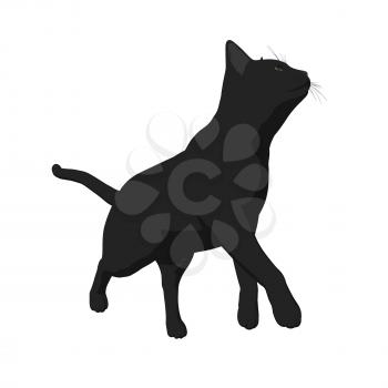 Royalty Free Clipart Image of a Black Cat