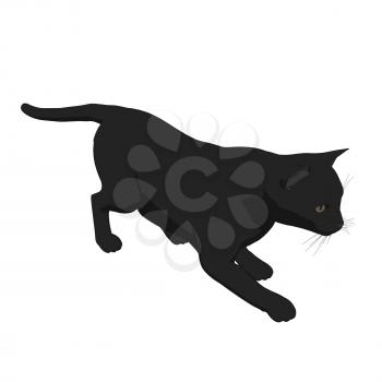 Royalty Free Clipart Image of a Black Cat