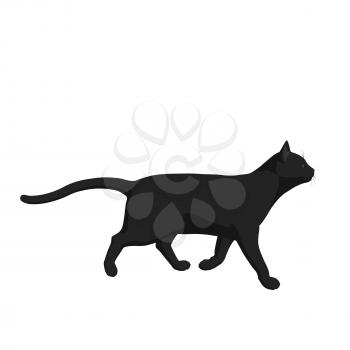 Royalty Free Clipart Image of a Black Cat