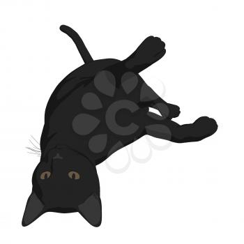 Royalty Free Clipart Image of a Black Cat