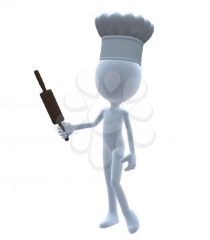 Royalty Free Clipart Image of a 3D Chef