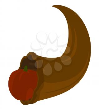 Cornucopia witha pumpkin on a white background