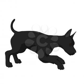 Royalty Free Clipart Image of a Dog Silhouette