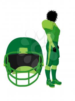 Royalty Free Clipart Image of a Female Football Player With a Helmet