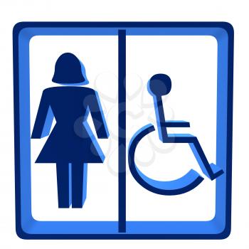 Royalty Free Clipart Image of a Female Handicap Sign