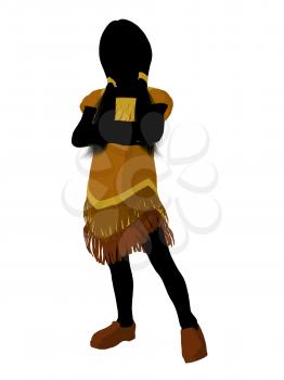 Royalty Free Clipart Image of a Native American Girl