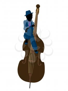 Royalty Free Clipart Image of a Woman With an Upright Bass