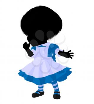 Royalty Free Clipart Image of a Little Girl in a Pinafore