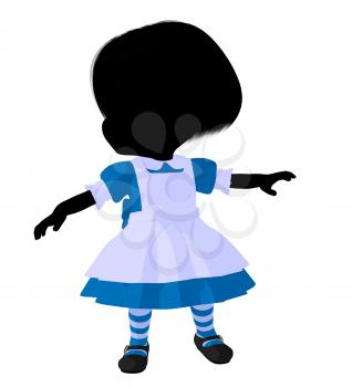 Royalty Free Clipart Image of a Little Girl in a Pinafore