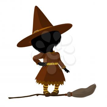 Royalty Free Clipart Image of a Witch on a Broom