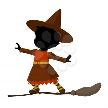 Royalty Free Clipart Image of a Baby Witch