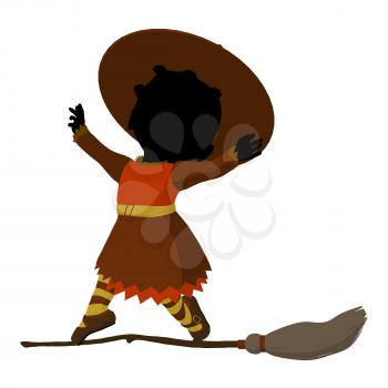 Royalty Free Clipart Image of a Baby Witch