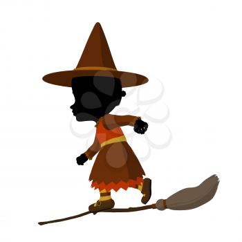 Royalty Free Clipart Image of a Baby Witch