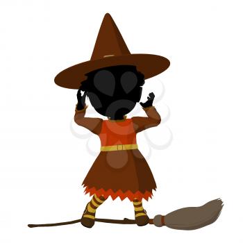 Royalty Free Clipart Image of a Baby Witch