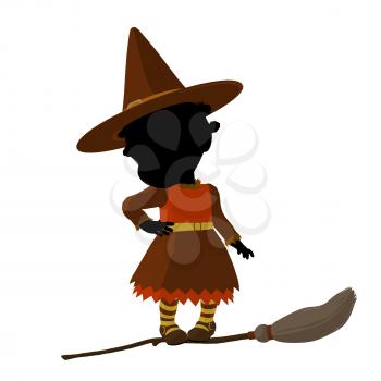 Royalty Free Clipart Image of a Baby Witch